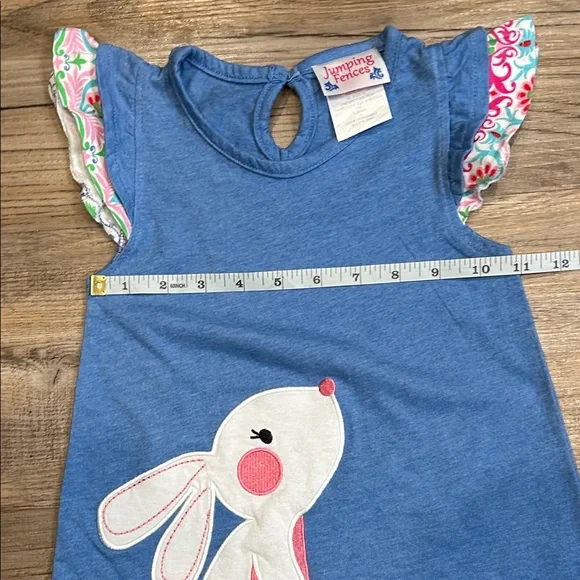 Jumping Fences Blue Top with Rabbit Appliqué - Picture 6 of 8
